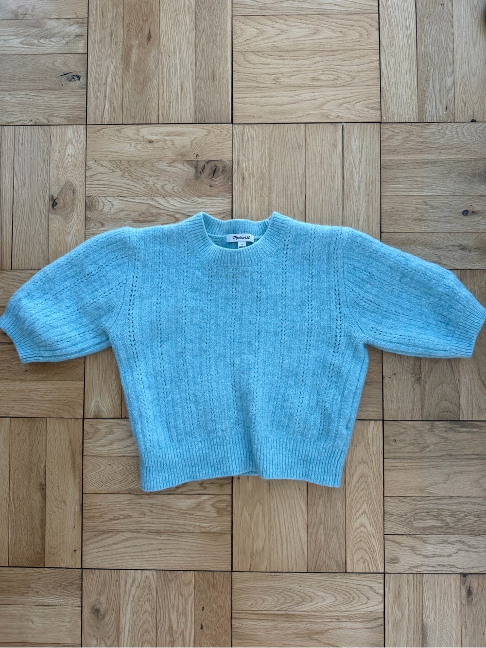 Madewell Light Blue Short-Sleeve Crewneck Sweater